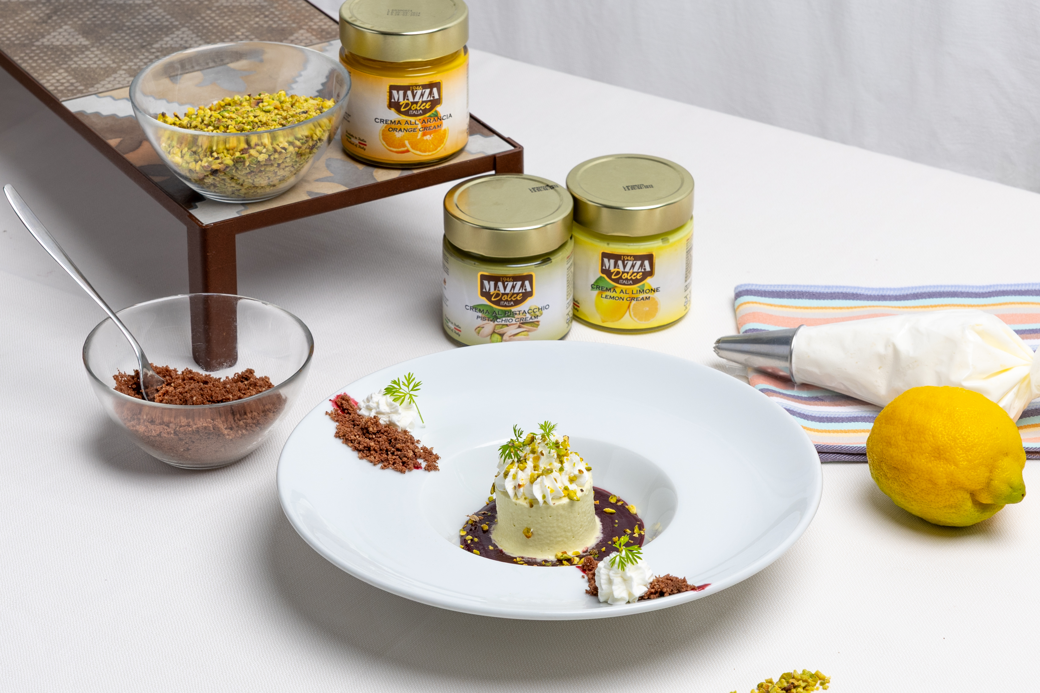 Mazza products and plated dishes