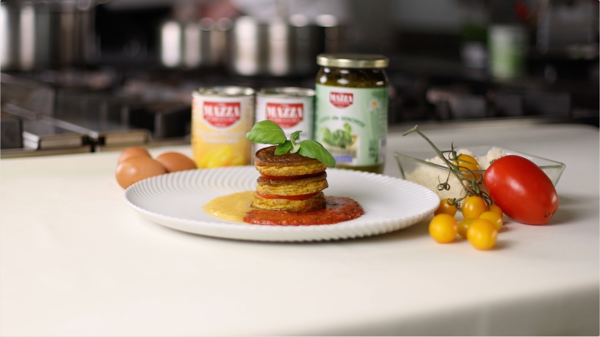 Mazza Pesto and Potato Frittata Millefoglie
